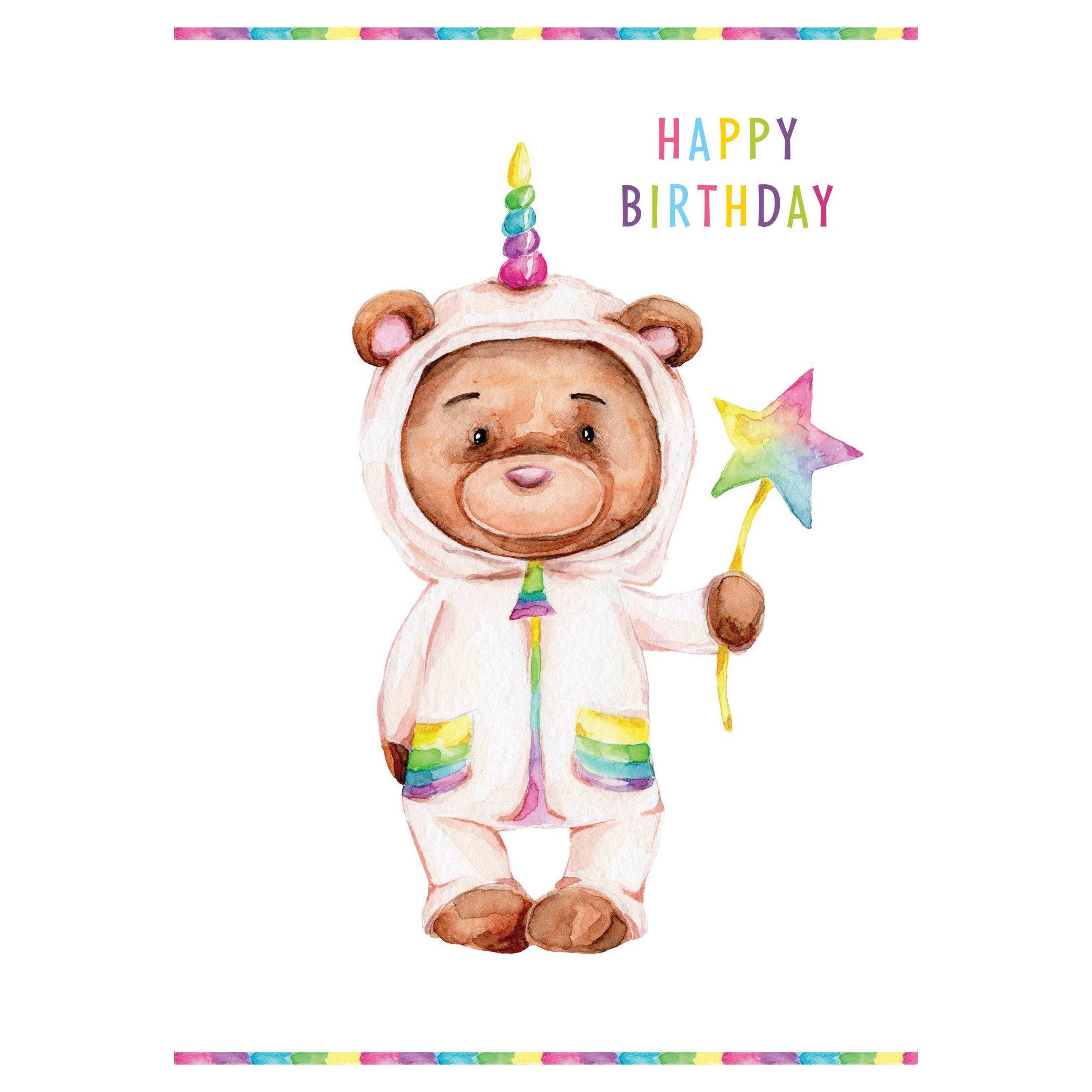 Pajama Bear Birthday Card
