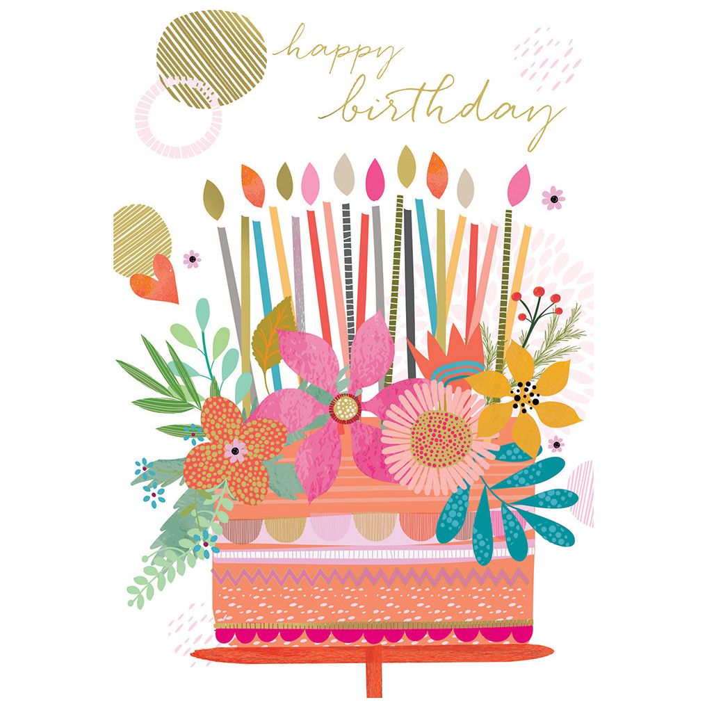 Floral Cake Birthday Card