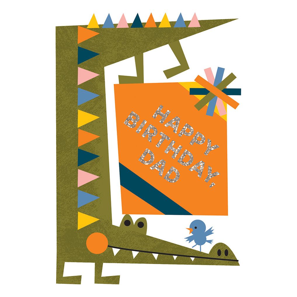 Linear Gator Birthday Card Father