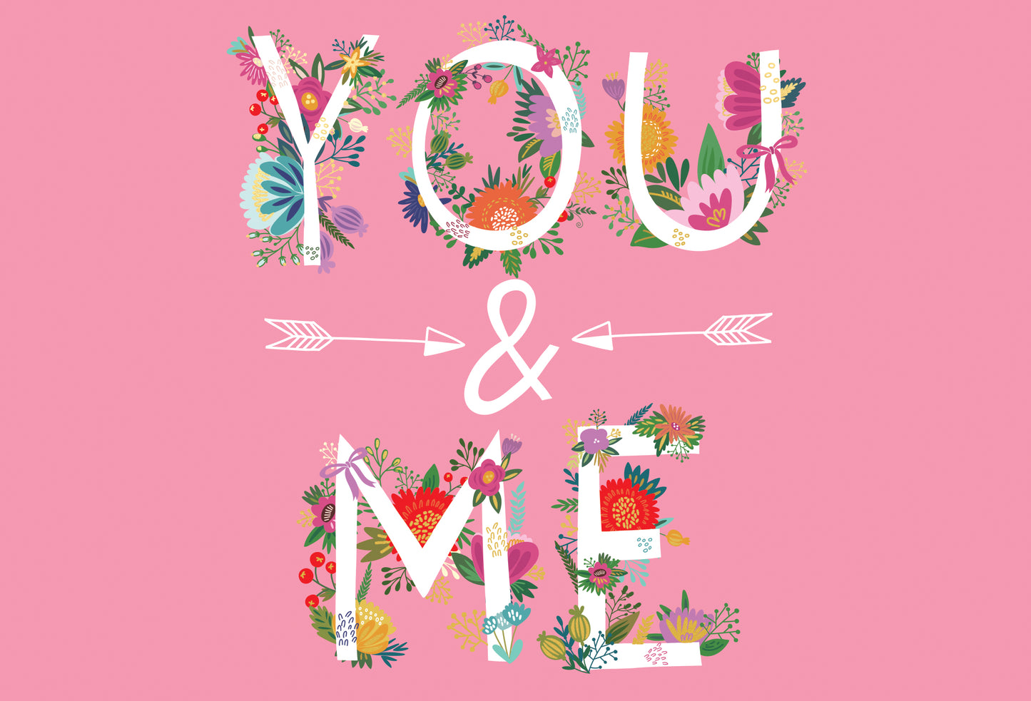 You And Me Flowers Valentine's Card - Cardmore