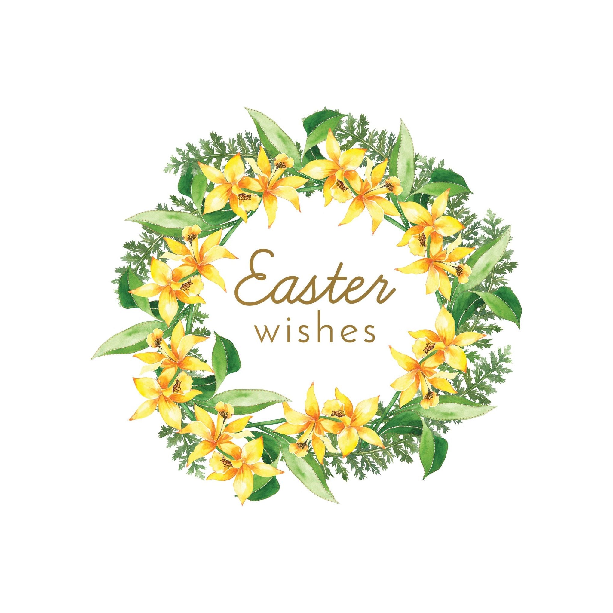 Daffodil Wreath Easter Card