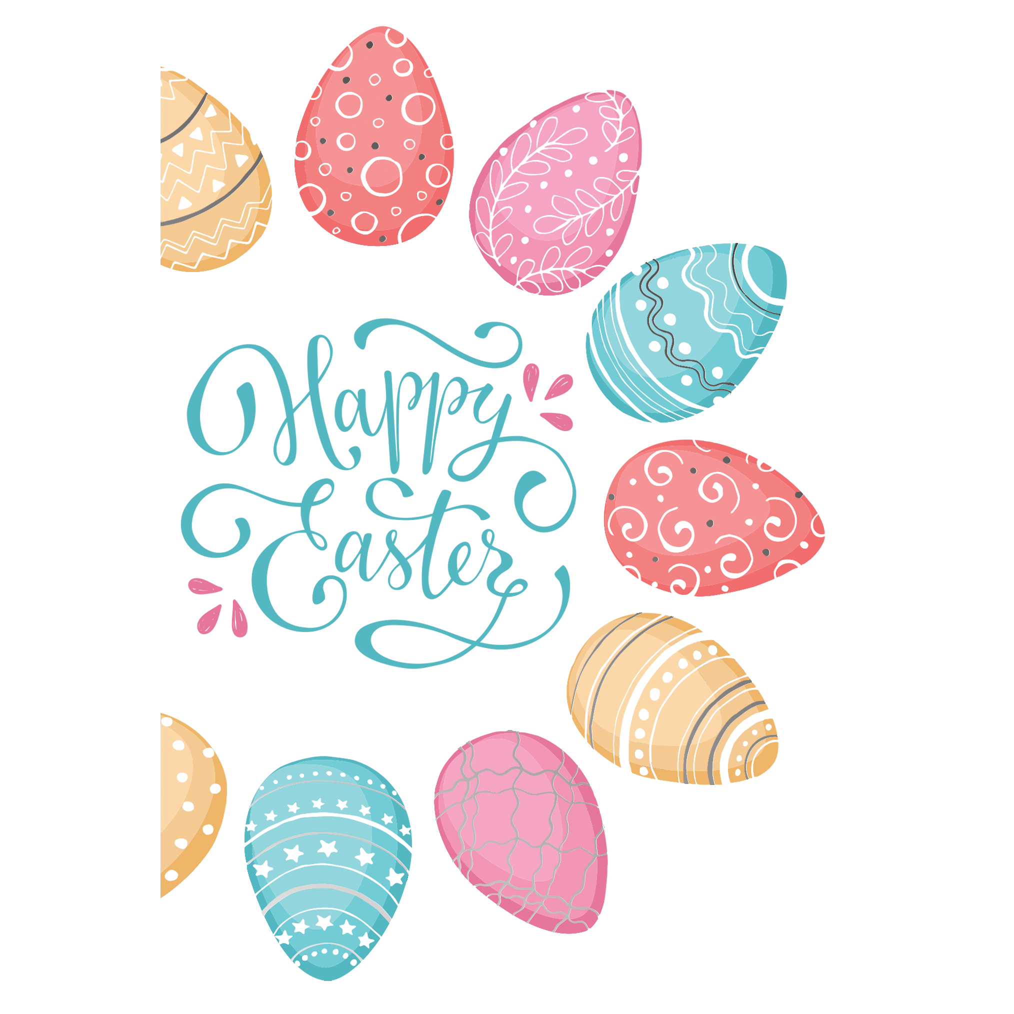 Circle Of Easter Eggs Easter Card