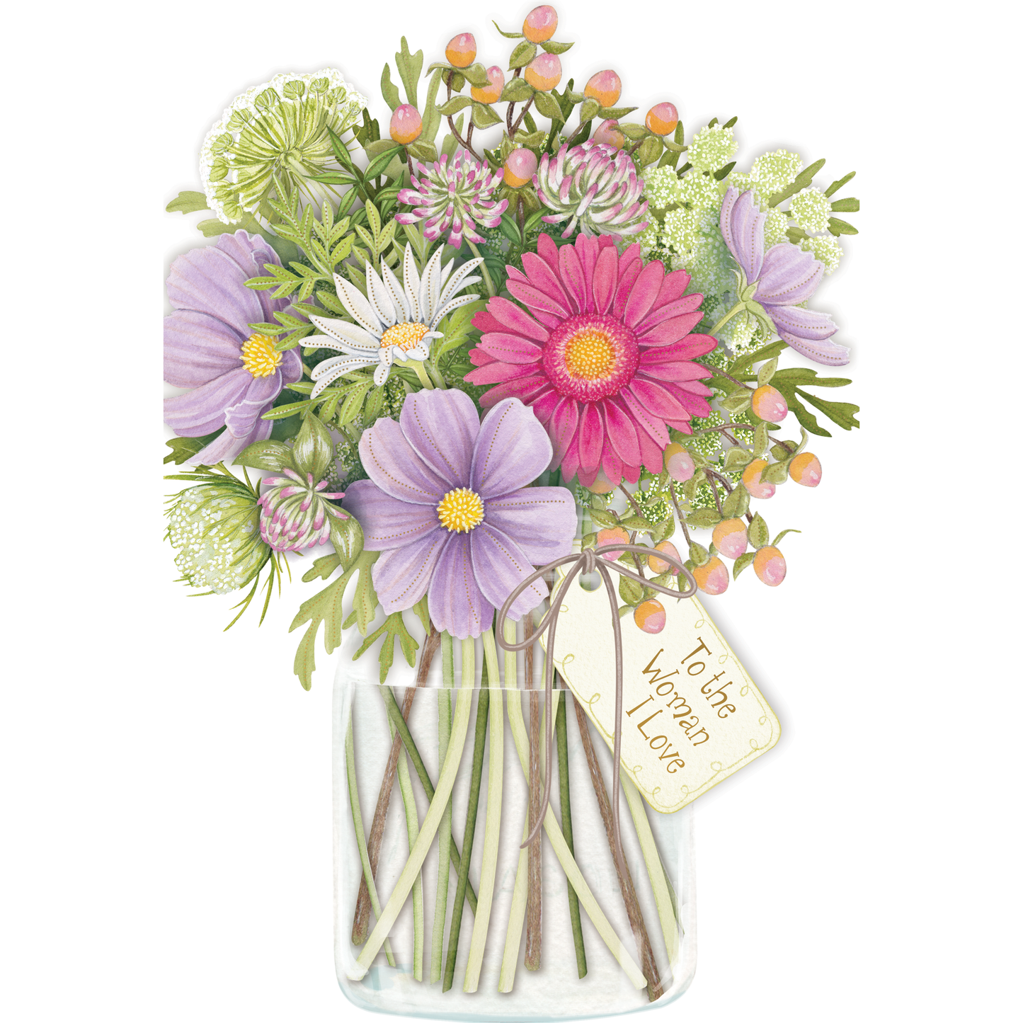 Purple & Pink Bouquet Mother's Day Card Woman I Love Sienna's Garden - Cardmore