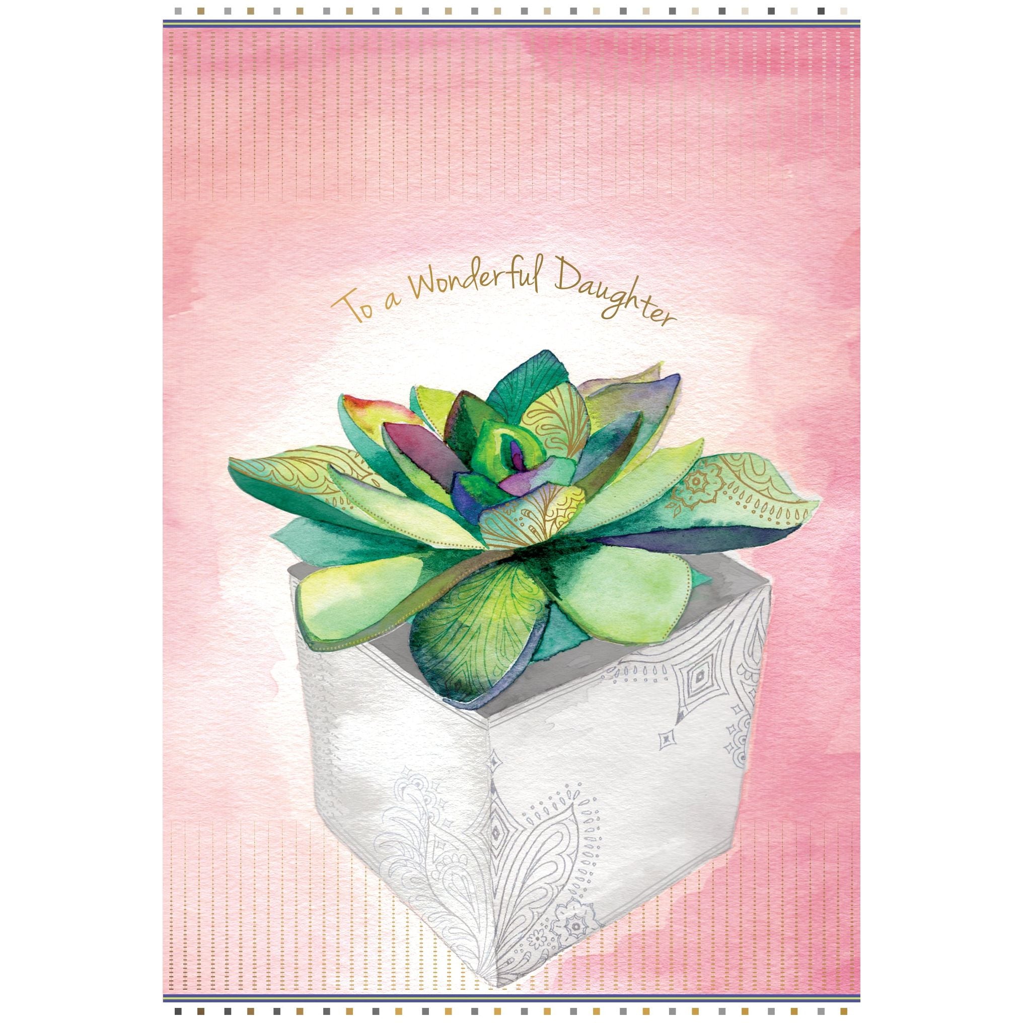 Succulent Planter Mother's Day Card Daughter