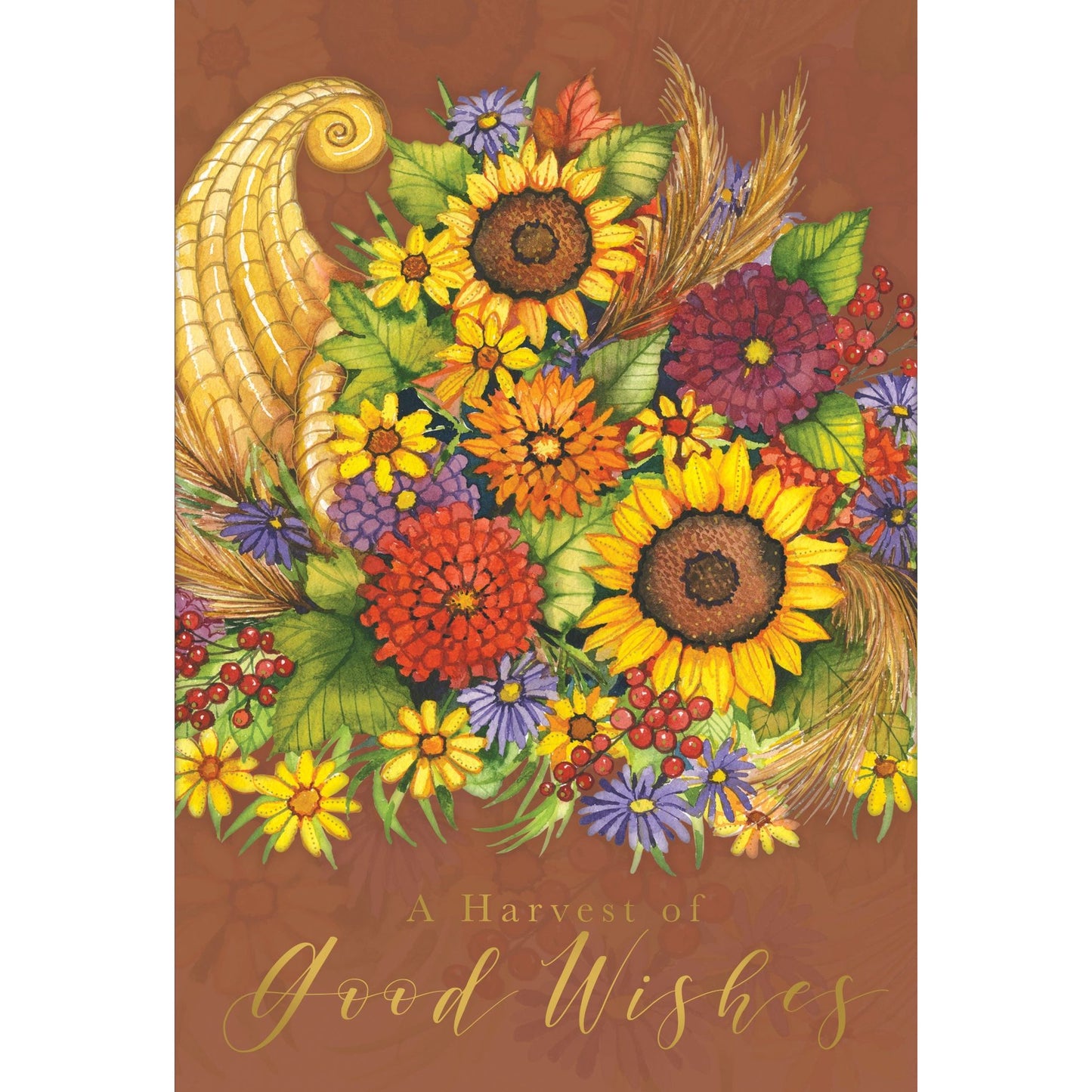 Give Thanks Cornucopia Thanksgiving Card - Cardmore