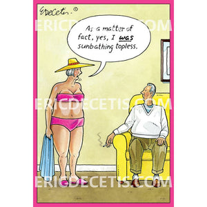 Sunbathing Topless Birthday Card Eric Decetis 30310