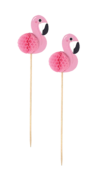 Honeycomb Flamingo Straws - Set of 12