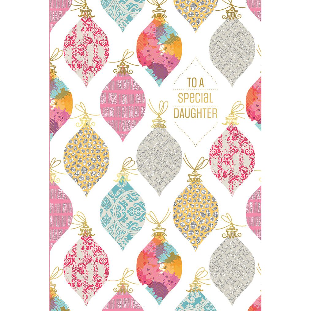 Detailed Ornaments Christmas Card Daughter
