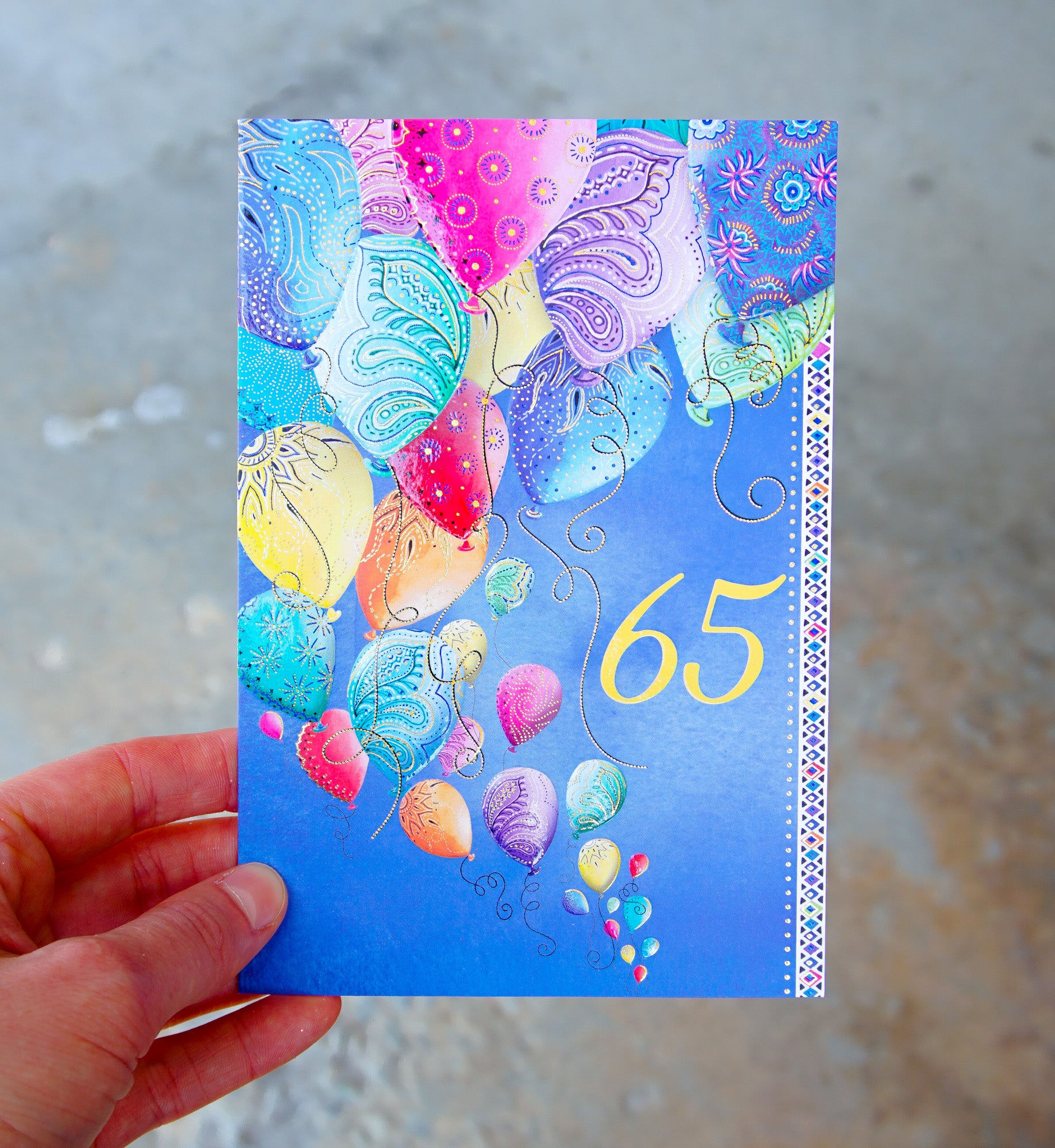 65th Bundle of Balloons Birthday Card - Cardmore